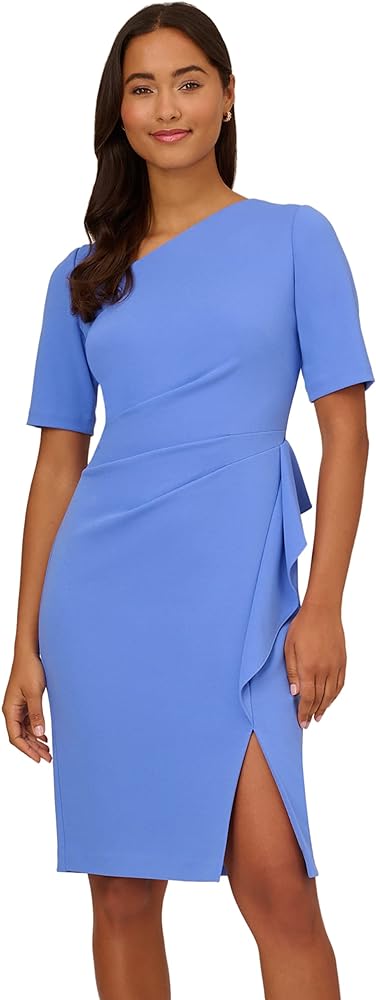 Adrianna Papell Women's Draped Knit Crepe Dress