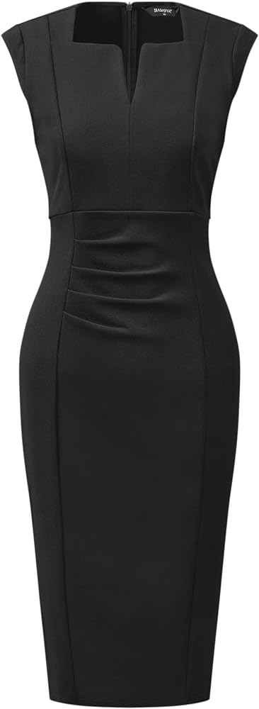 Allegra K Women's Sheath Dress Work Pencil Sleeveless Office Elegant Business Dress