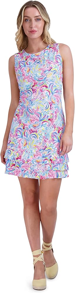 Stella Parker Women's Sleeveless Ruffle Hem Swing Dress