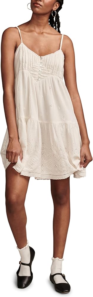 Lucky Brand Women's Pintuck Bodice Tiered Mini