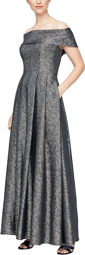 Alex Evenings Women's Formal Long Ballgown, Mother of The Bride Dress with Pockets