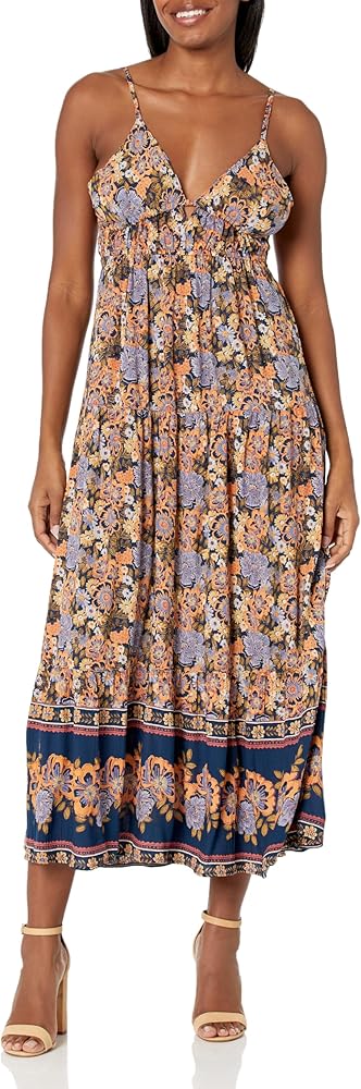 Angie Women's Open Back Floral Maxi Dress