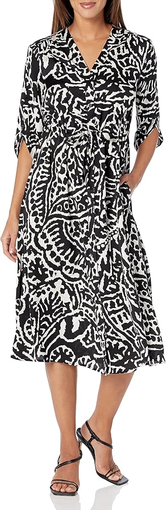 NIC+ZOE Women's Plus Size Onyx Stamp Dress