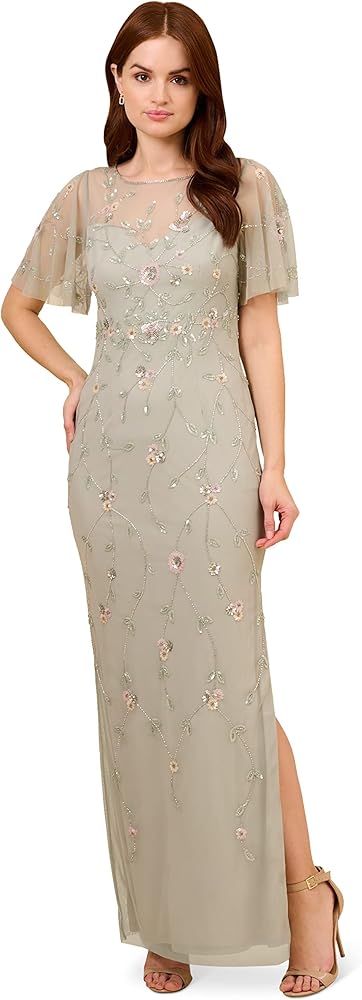 Adrianna Papell Women's Beaded Long Dress