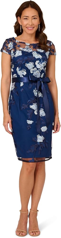 Adrianna Papell Women's Embroidered Sheath Dress