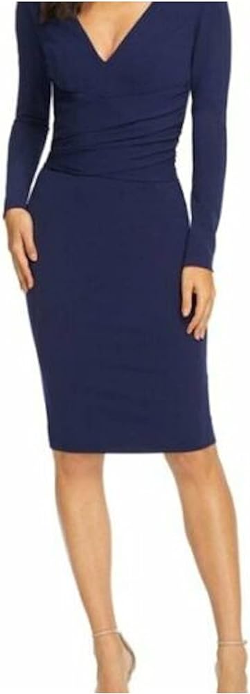 Dress the Population Women's Drew Long Sleeve Stretch Short Dress