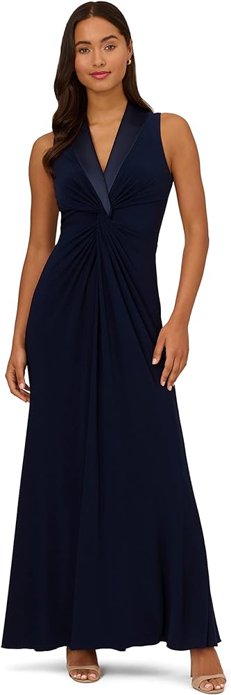 Adrianna Papell Women's Jersey Tuxedo Gown