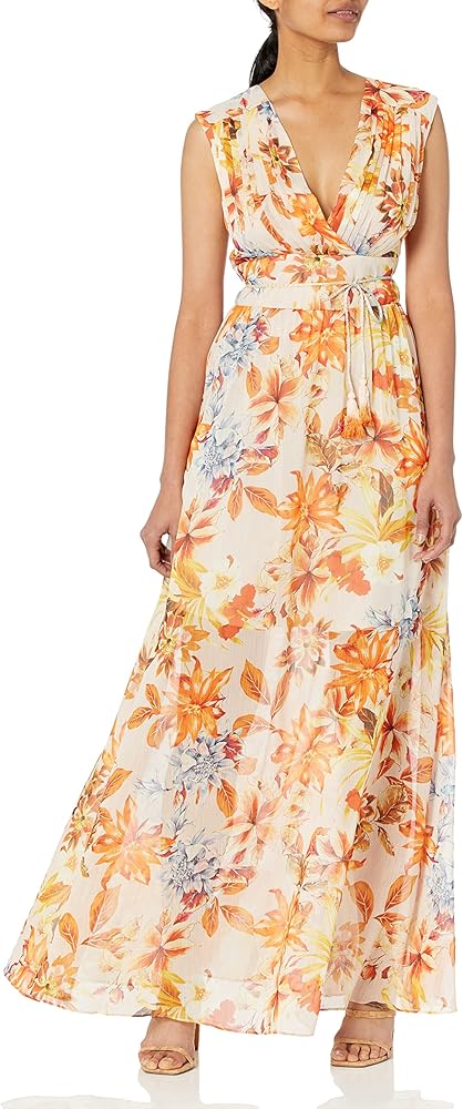 GUESS Women's Sleeveless Gilda Long Dress