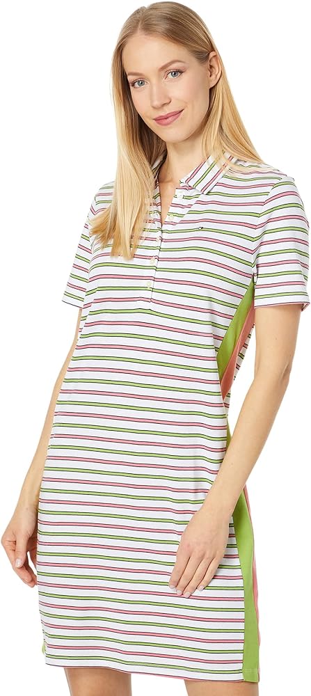 Tommy Hilfiger Women's Mini Length Short Sleeve Striped Sportswear Dress