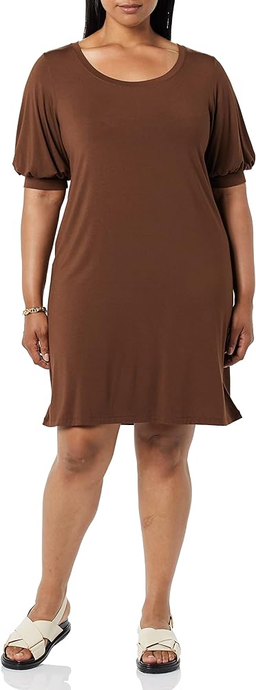 Amazon Aware Women's Modal Elbow Length Puff Sleeve T-Shirt Dress (Available in Plus Size)