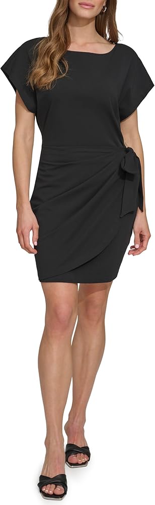 DKNY Women's Casual Boat Neck Short Sleeve Dress