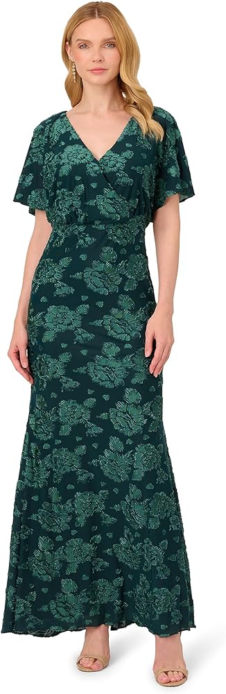 Adrianna Papell Women's Burnout Velvet Gown