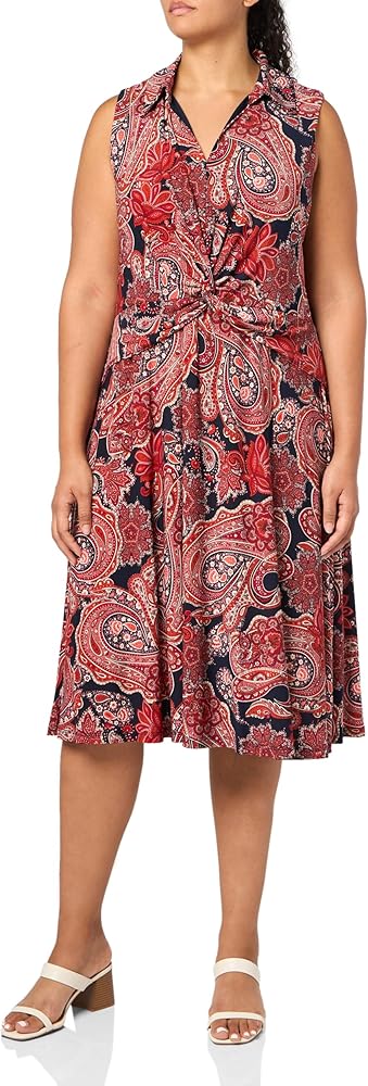 Tommy Hilfiger Women's Collared Twisted Waist Midi Dress