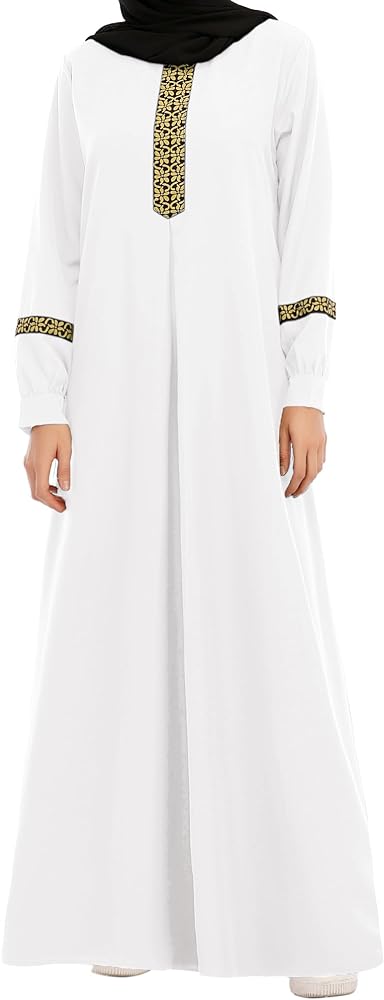 WSPLYSPJY Womens Muslim Abaya Dress Zipper Islamic Robe Pockets Maxi Prayer Clothes with Hijabs