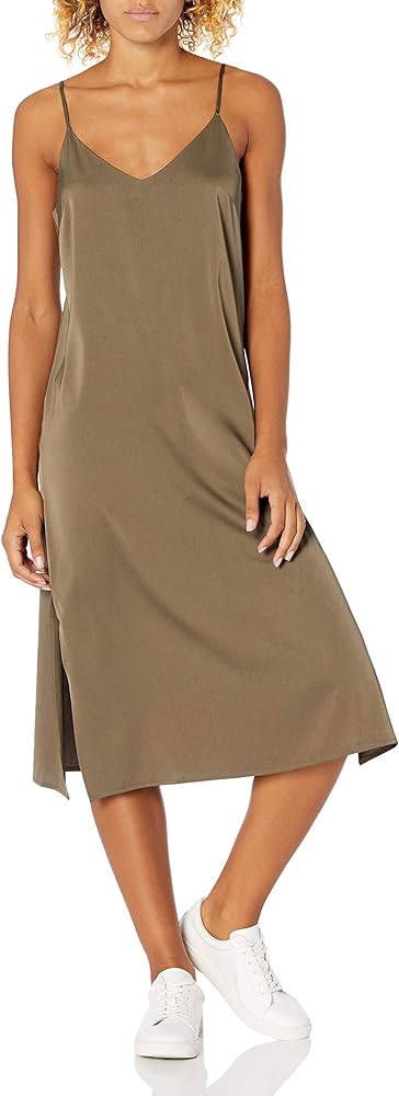 The Drop Women's Ana Silky V-Neck Midi Slip Dress