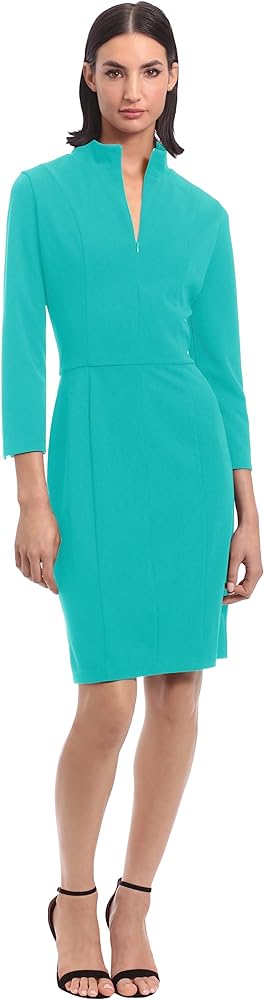 Donna Morgan Women's Notch Neck Sleek Sheath Dress Office Workwear