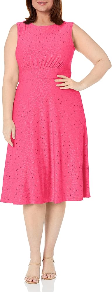 London Times Women's Inset Waist Midi Dress Career Office Occasion Guest of