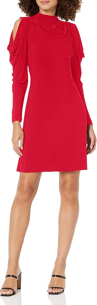 Tommy Hilfiger Women's Open Shoulder Wrap Above the Knee, Shealth Dress