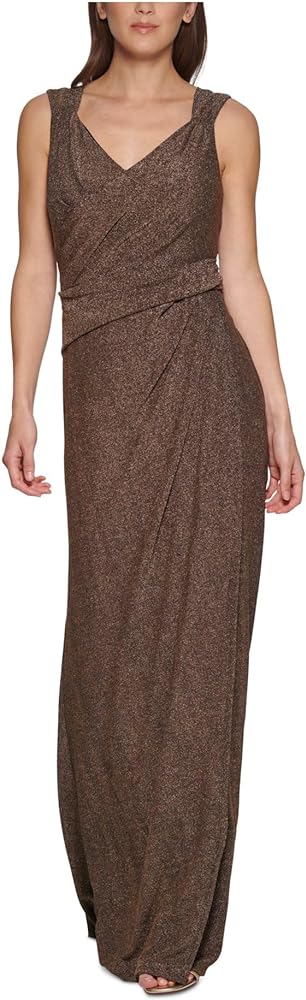 DKNY Women's All Over Metallic Knit Sleeveless Dress