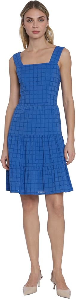 Maggy London Sleeveless Square Neck Tiered Skirt Short Casual Summer Dresses for Women