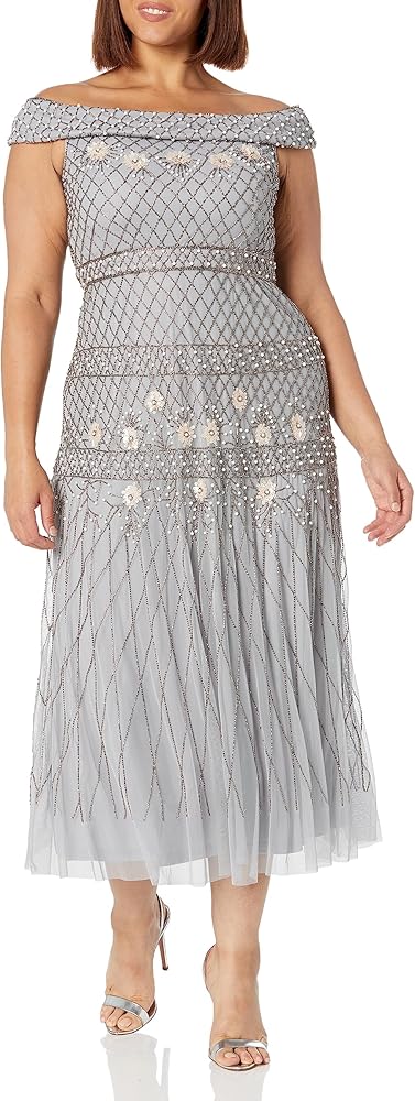 Adrianna Papell Women's Beaded Long Dress