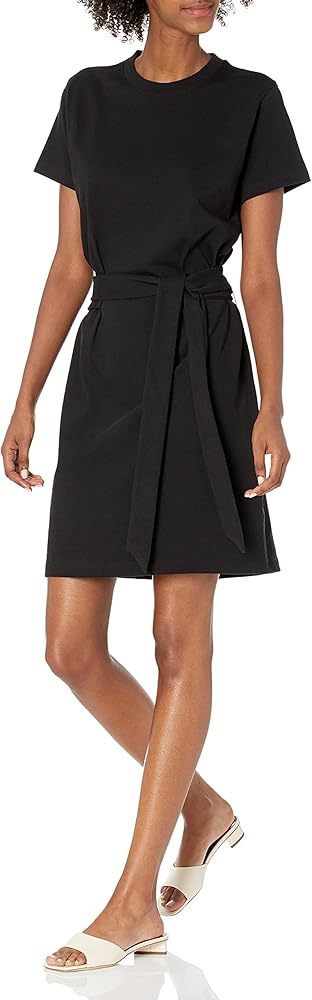 Vince Women's Short Sleeve Waist Tie Dress